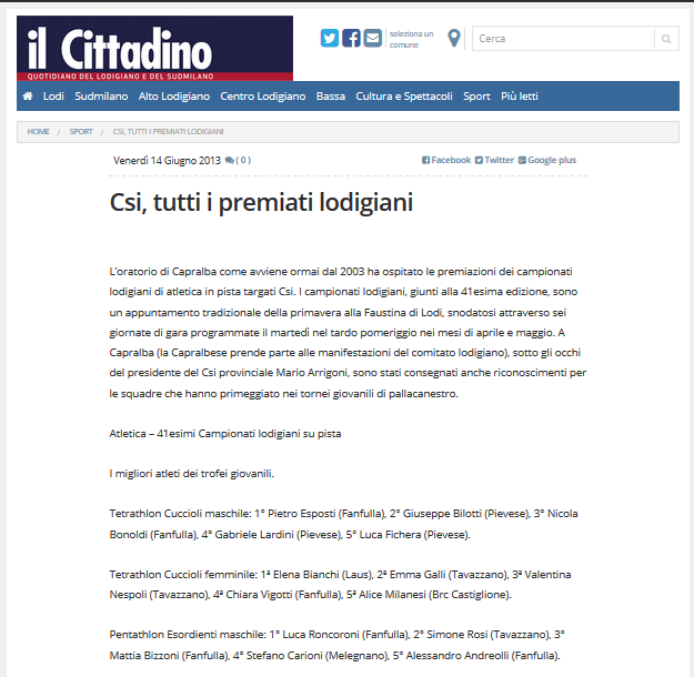2013 campionati lodigiani