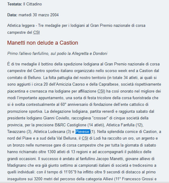 2004 nazionale campestre